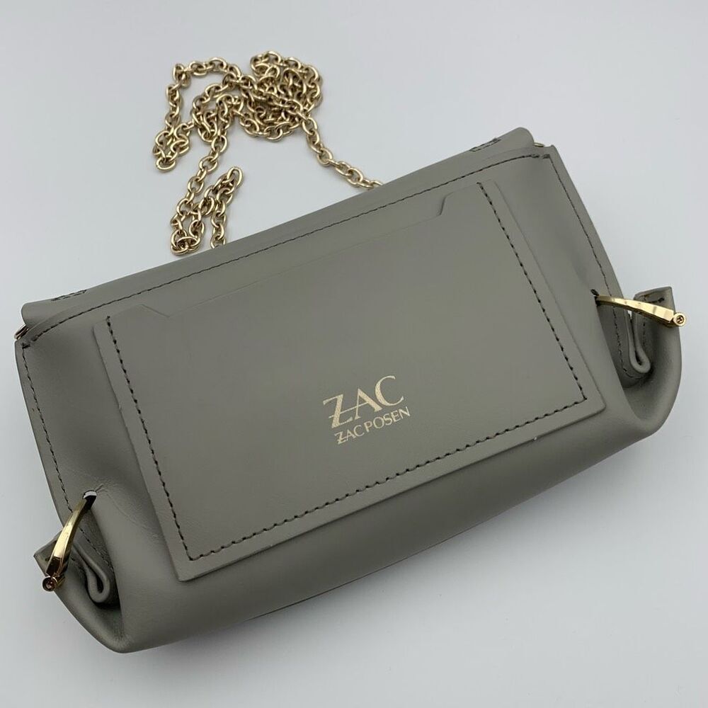ZAC ZAC Posen Eartha Folded Gusset Chain Crossbody Bag in Gray - Picture 10 of 12